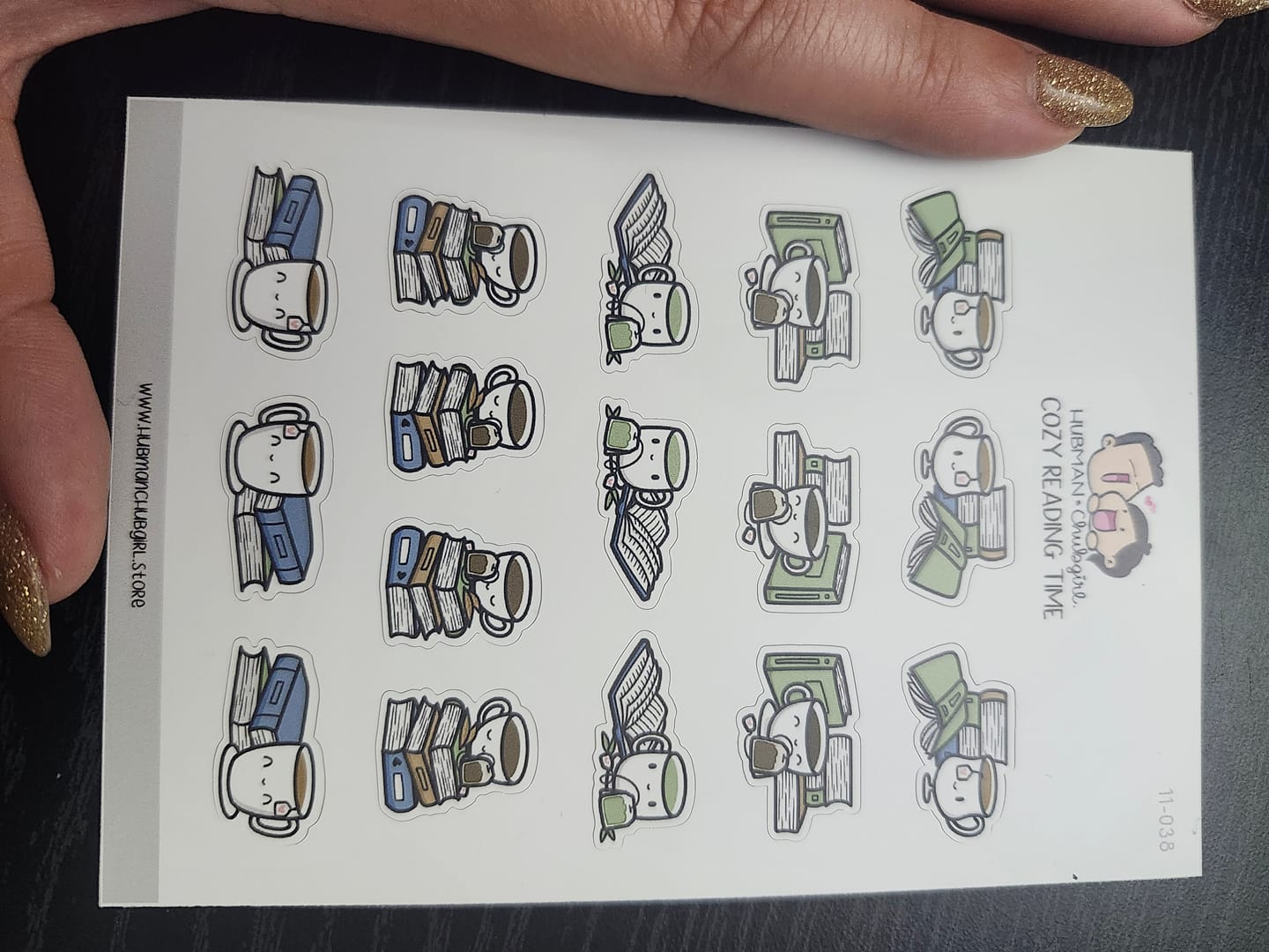 Customer photo review of Cozy Reading Time Planner Stickers
