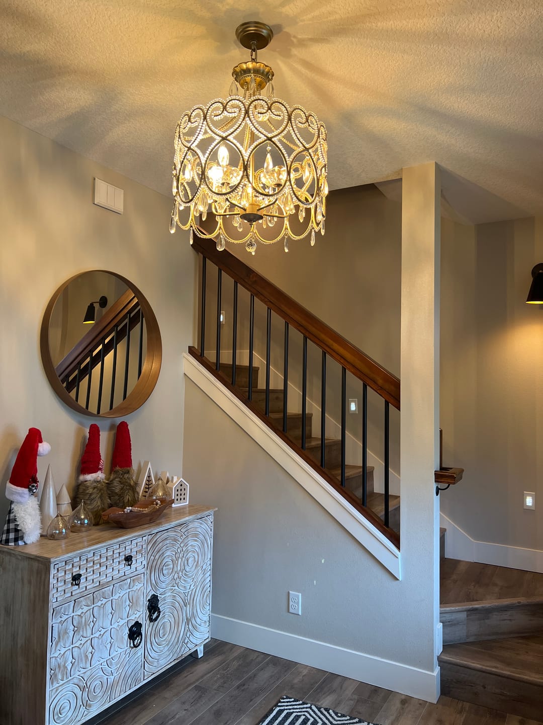 Customer photo review of French Antique 5-Light Crystal Accents Drum Chandelier