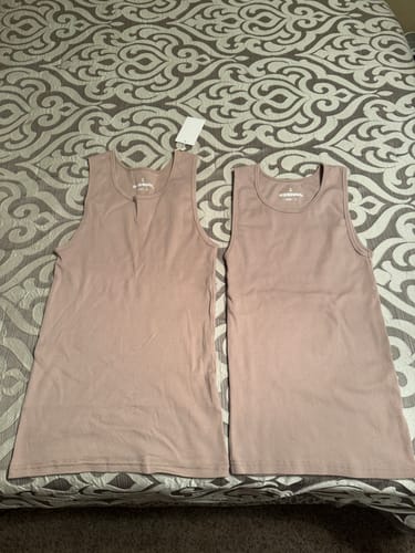 Customer photo review of Premium Fitted Tank 3 Pack - Light Khaki