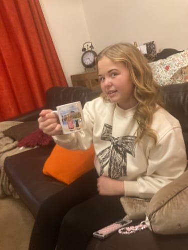 Customer photo review of Girl & Dogs - Life is better with a dog Personalised Mug