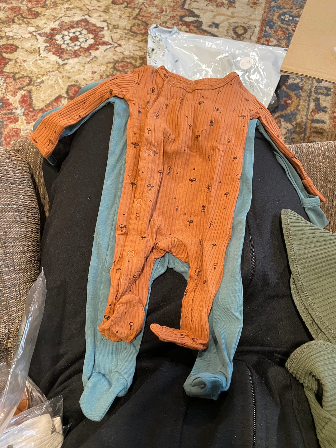 Customer photo review of The Printed Snap Romper - Mushroom