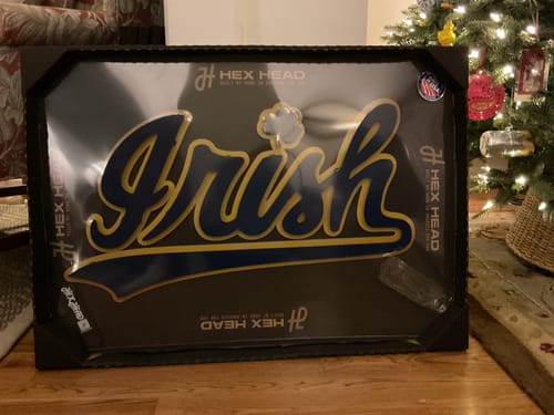 Customer photo review of Notre Dame "Irish" Script Vintage 3D Metal Wall Art