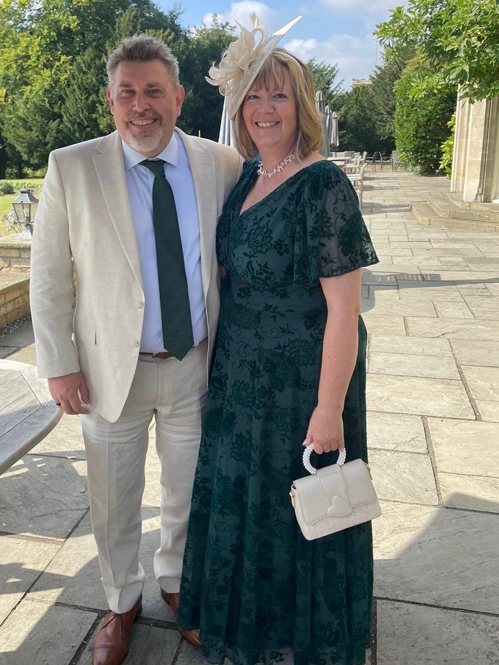 Customer photo review of Elizabeth Dark Green Flocked Mesh Maxi Gown