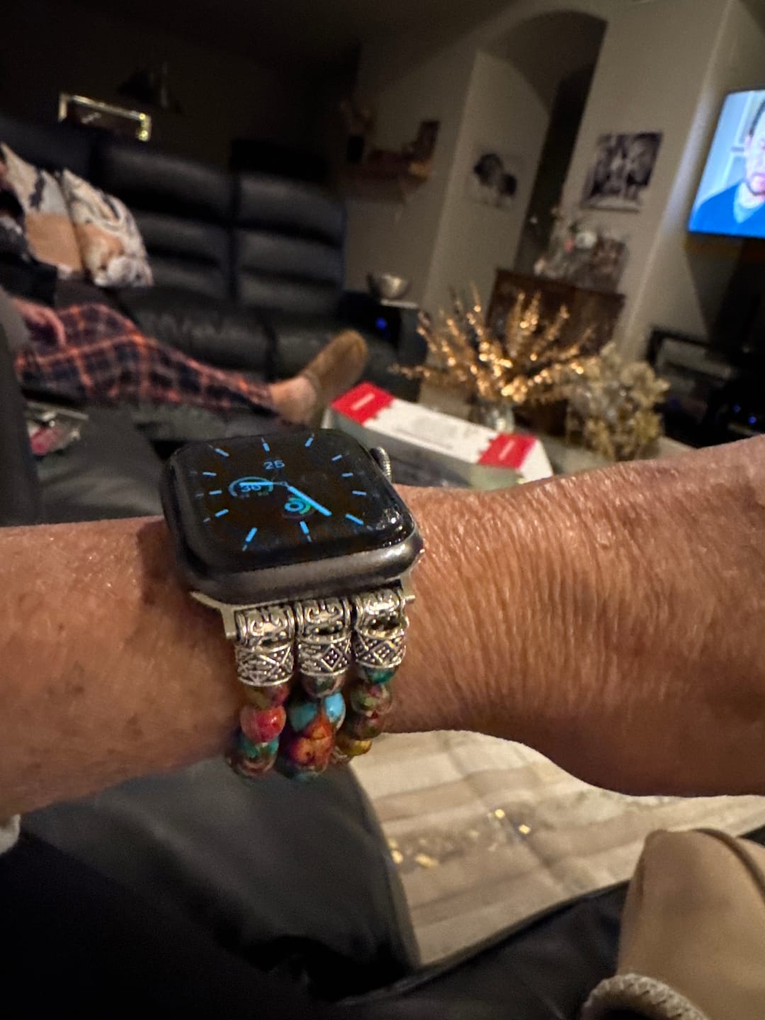 Customer photo review of Vineyard Jasper Stretch Apple Watch Strap