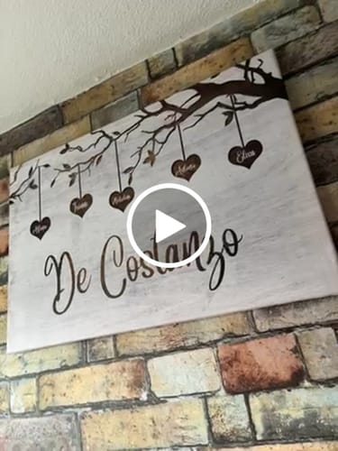 Customer video review of Personalisierte Leinwand "Unsere Familie"