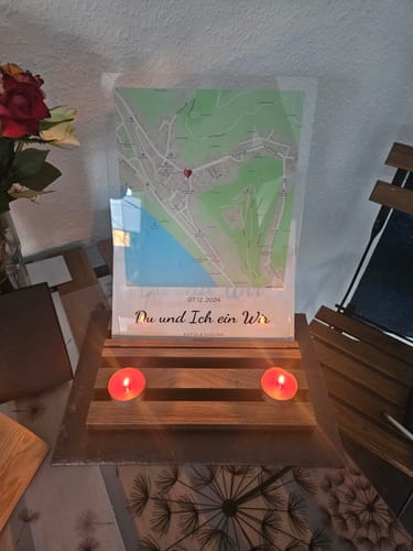 Kundenbewertung mit Foto zu "Unser Ereignis" - Personalisierte Acryltafel