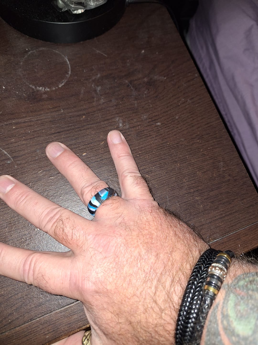 Customer photo review of botthms Ocean Blue Silicone Ring