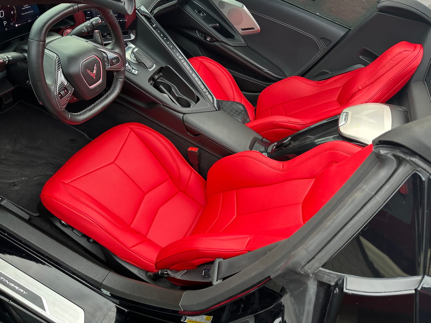 Customer photo review of Corvette C8 Custom Leather Seat Cover