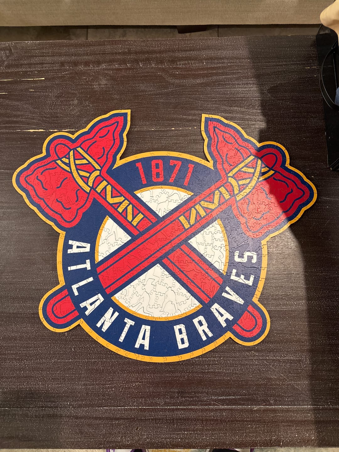 Customer photo review of Atlanta Braves™ - Wooden Puzzle