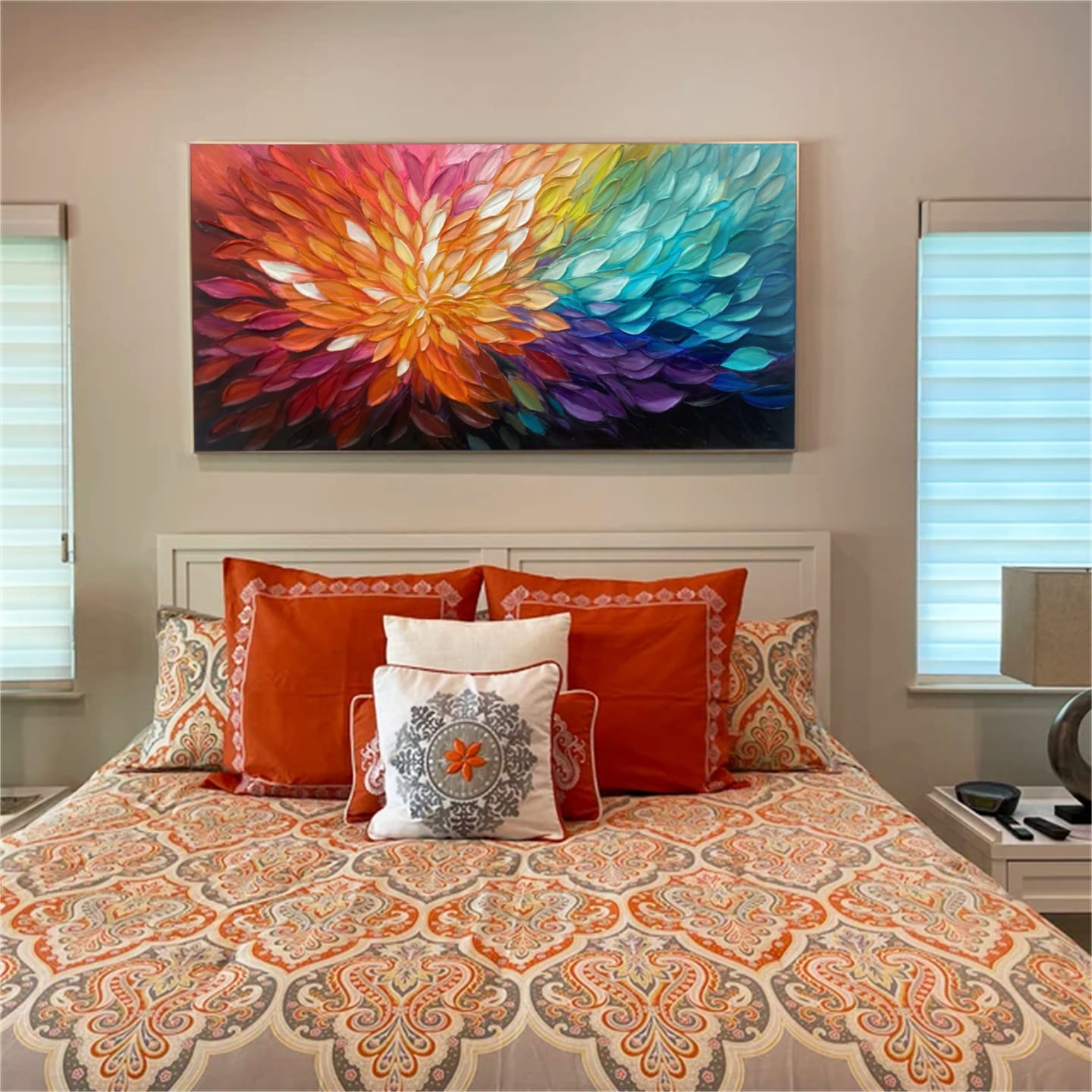 Customer photo review of Colorful Abstract Textured Painting Canvas #AT067