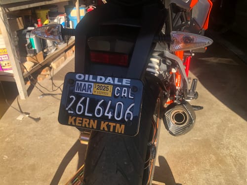 Customer photo review of 1967 CALIFORNIA MOTORCYCLE LICENSE PLATE - BLACK WITH WHITE TEXT 4"x7" (100mm x 180mm)