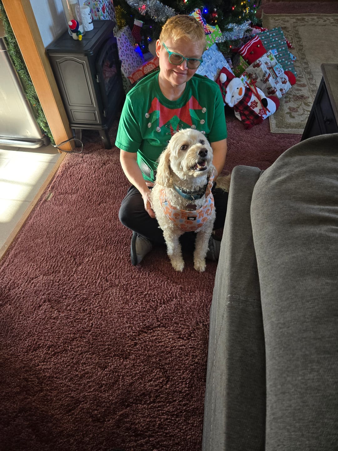 Customer photo review of Adjustable Dog Harness - Curly Club Collection