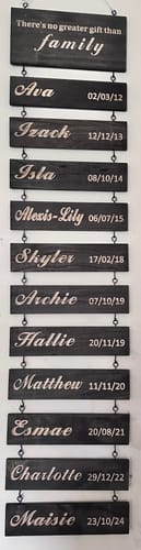 Customer photo review of Personalized Grandkids Hanging Sign (Engraved) Family Keepsake