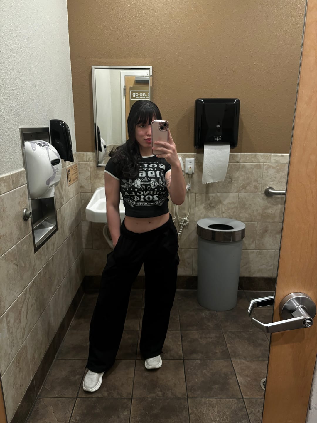 Customer photo review of W471 Gold's Gym Ringer Baby Tee