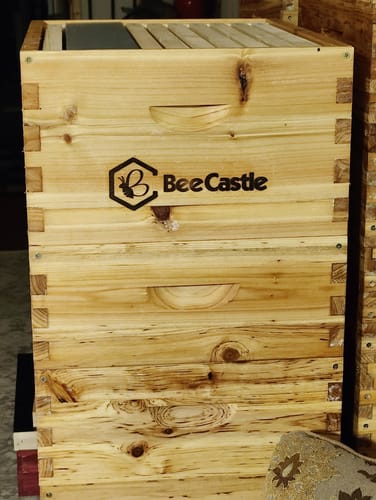 Customer photo review of BeeCastle Hives 10 Frame Cedar Wood Hives Wax Coated Unassembled Deep Brood Bee Boxes With Pine Wooden Frames and Beeswax Plastic Foundation