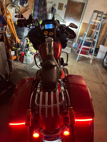 Customer photo review of Color Matched hand guard with LED for Harley Touring & Softails