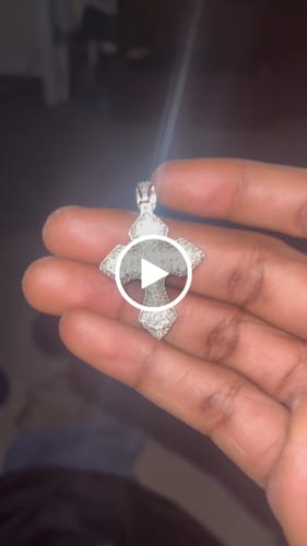Customer video review of Moissanite Syriac Cross Pendant 14K Gold