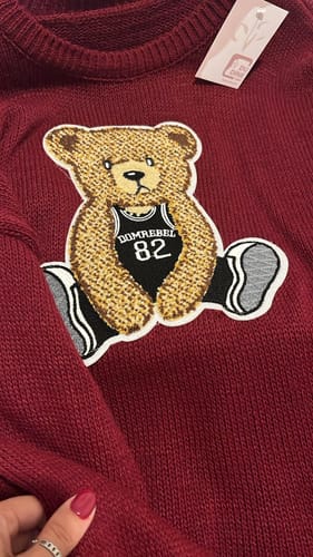 Customer photo review of Maglione Bear basic - bordeaux