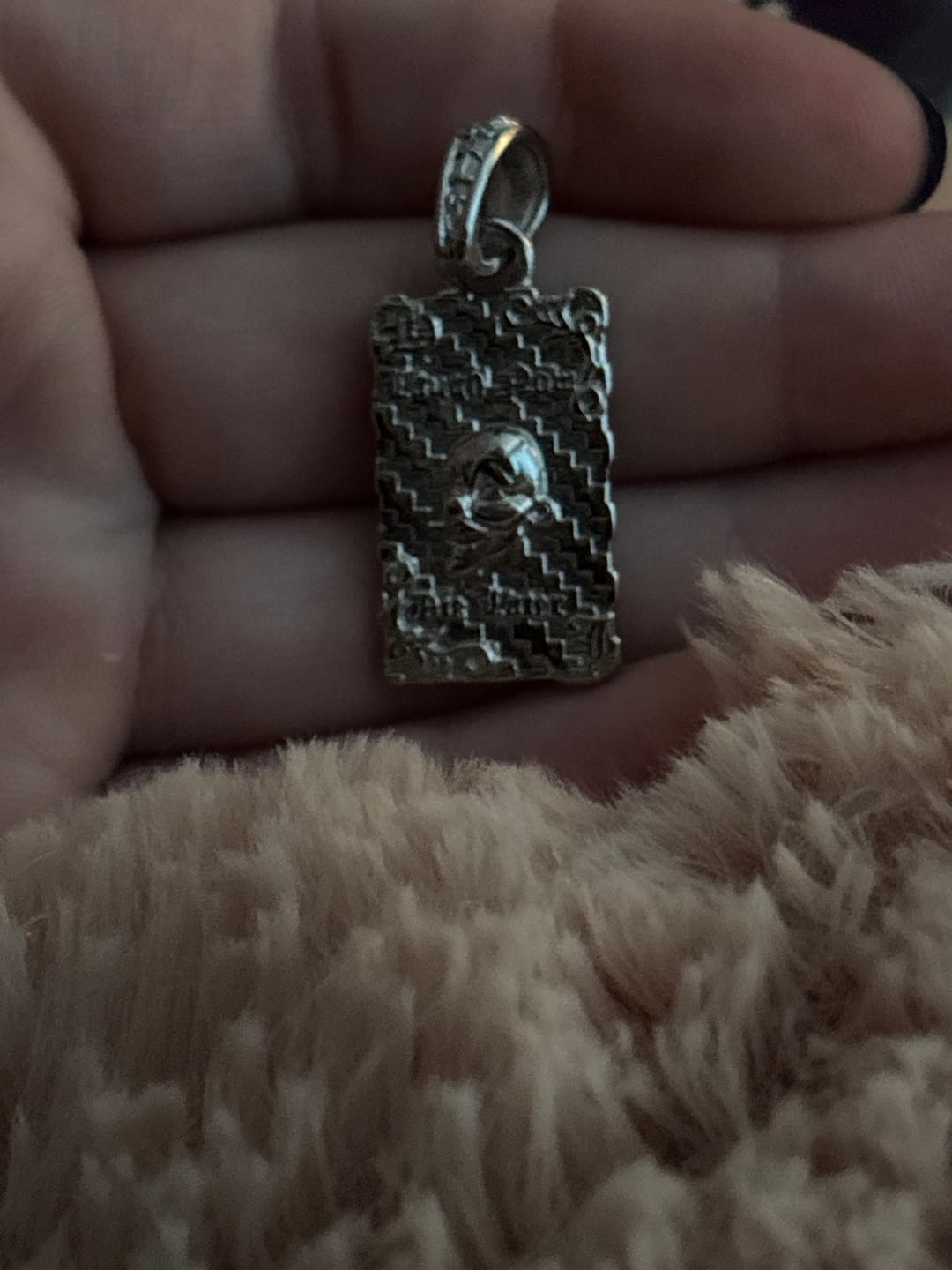Customer photo review of LAUGH NOW, DIE LATER PENDANT
