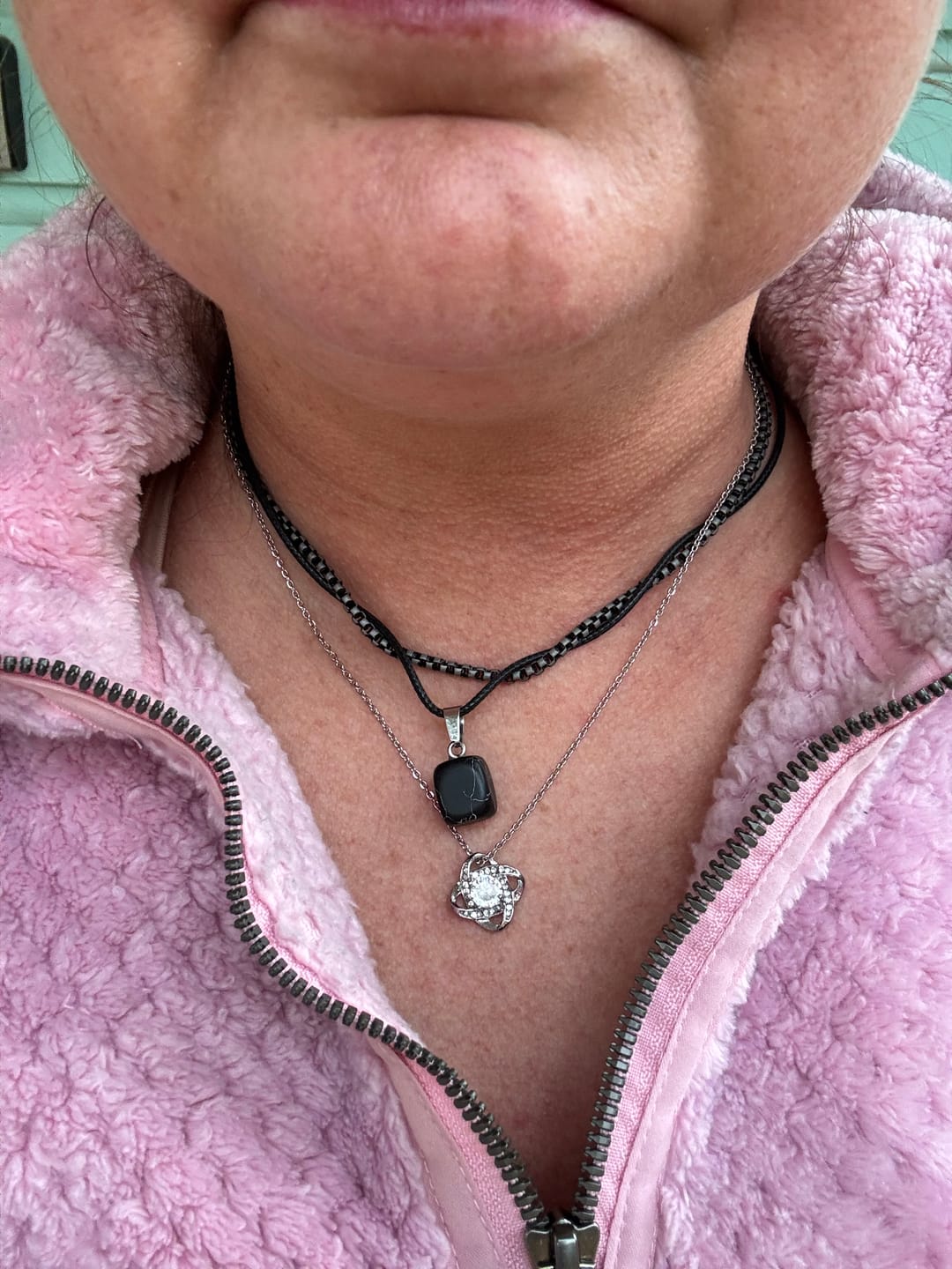 Customer photo review of Daughter Gift From Mom, "Beautiful Chapters", Knot Necklace