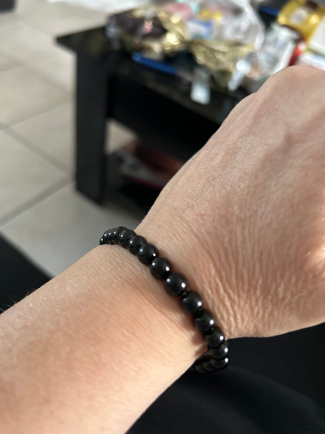 Customer photo review of Bracelet "Ancrage" en Tourmaline Noire