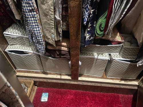 Customer photo review of Qoolish Pack of 2 White Stripe Storage Box with Lid