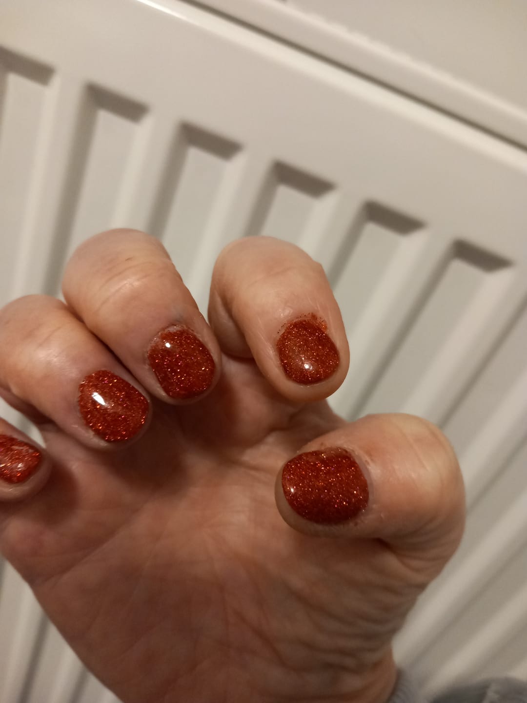 Customer photo review of Ruby Glitter Dipping Powder