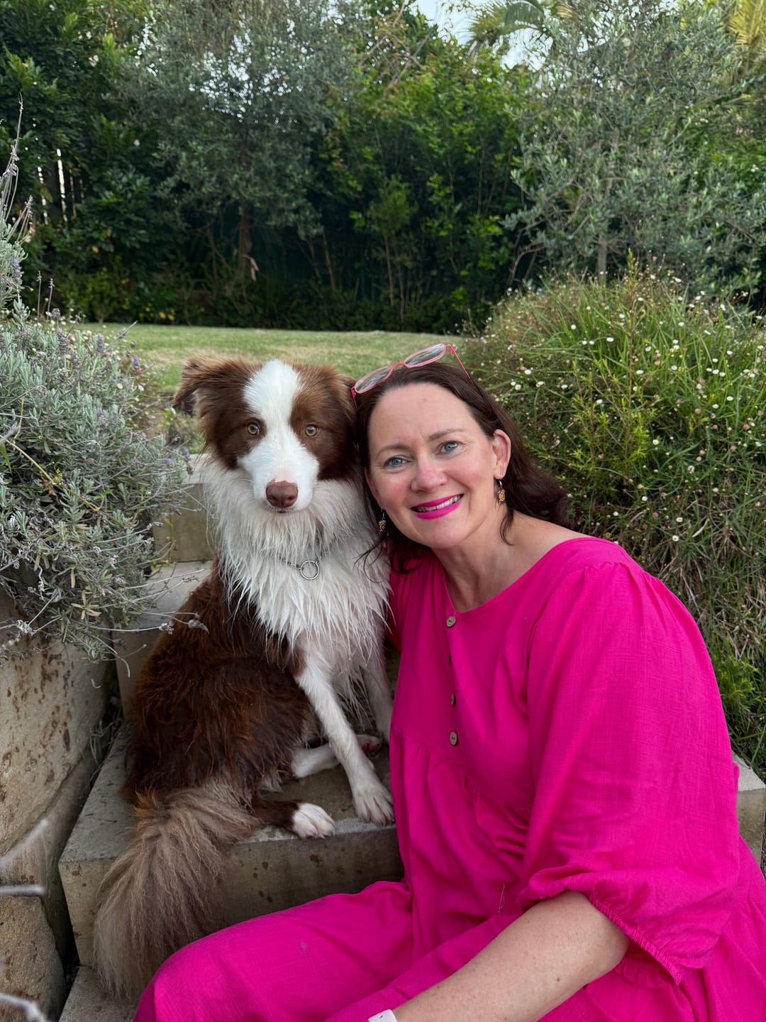 Customer photo review of Emery Dress in Fuchsia
