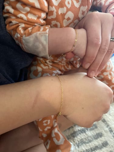Customer photo review of Mommy & Me Stella Bracelet - 14K Gold Filled
