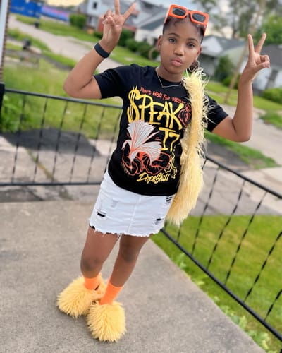 Customer photo review of Goldenrod Dunk DopeSkill T-Shirt Speak It Graphic