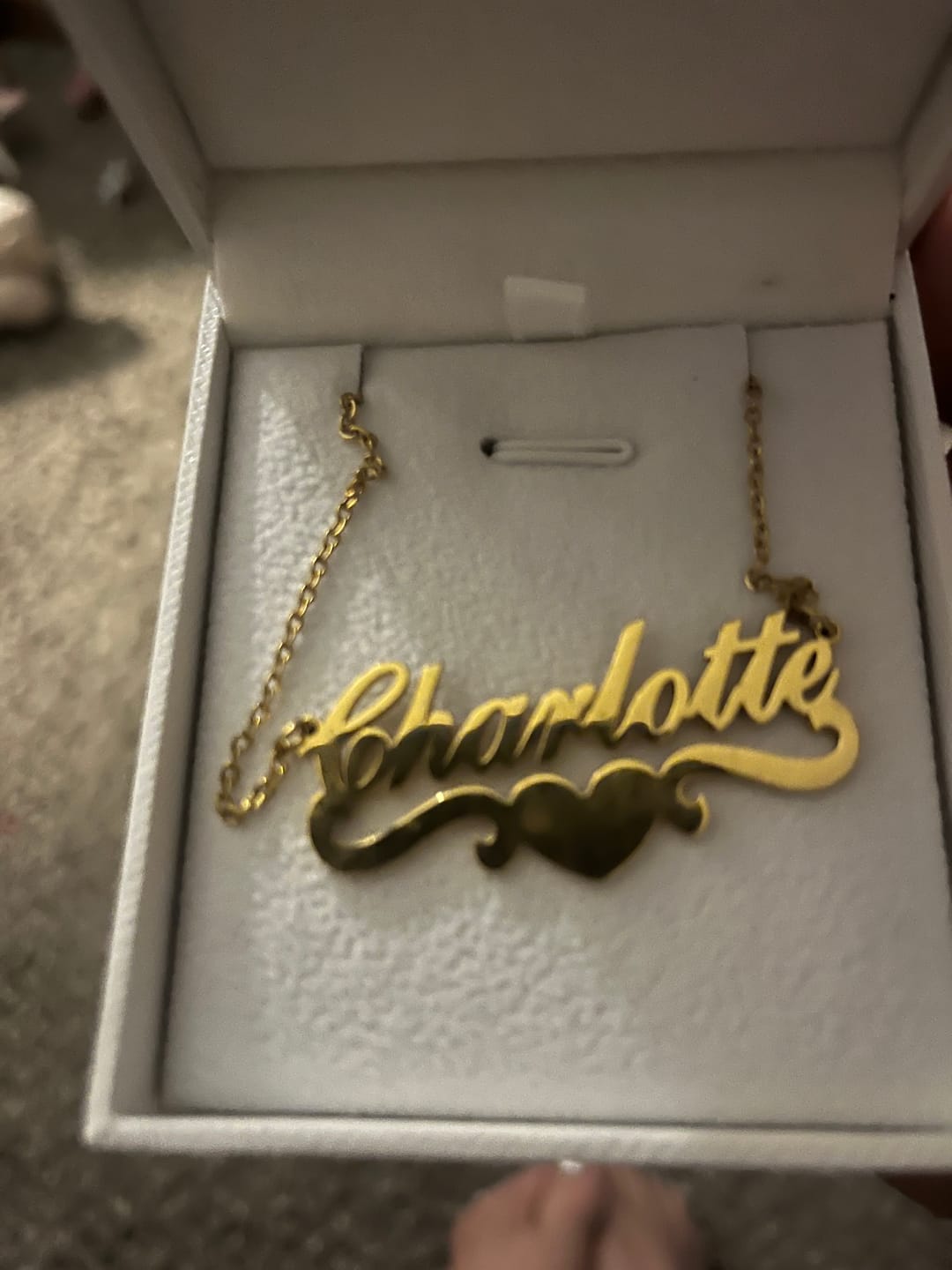 Customer photo review of Love Name Necklace