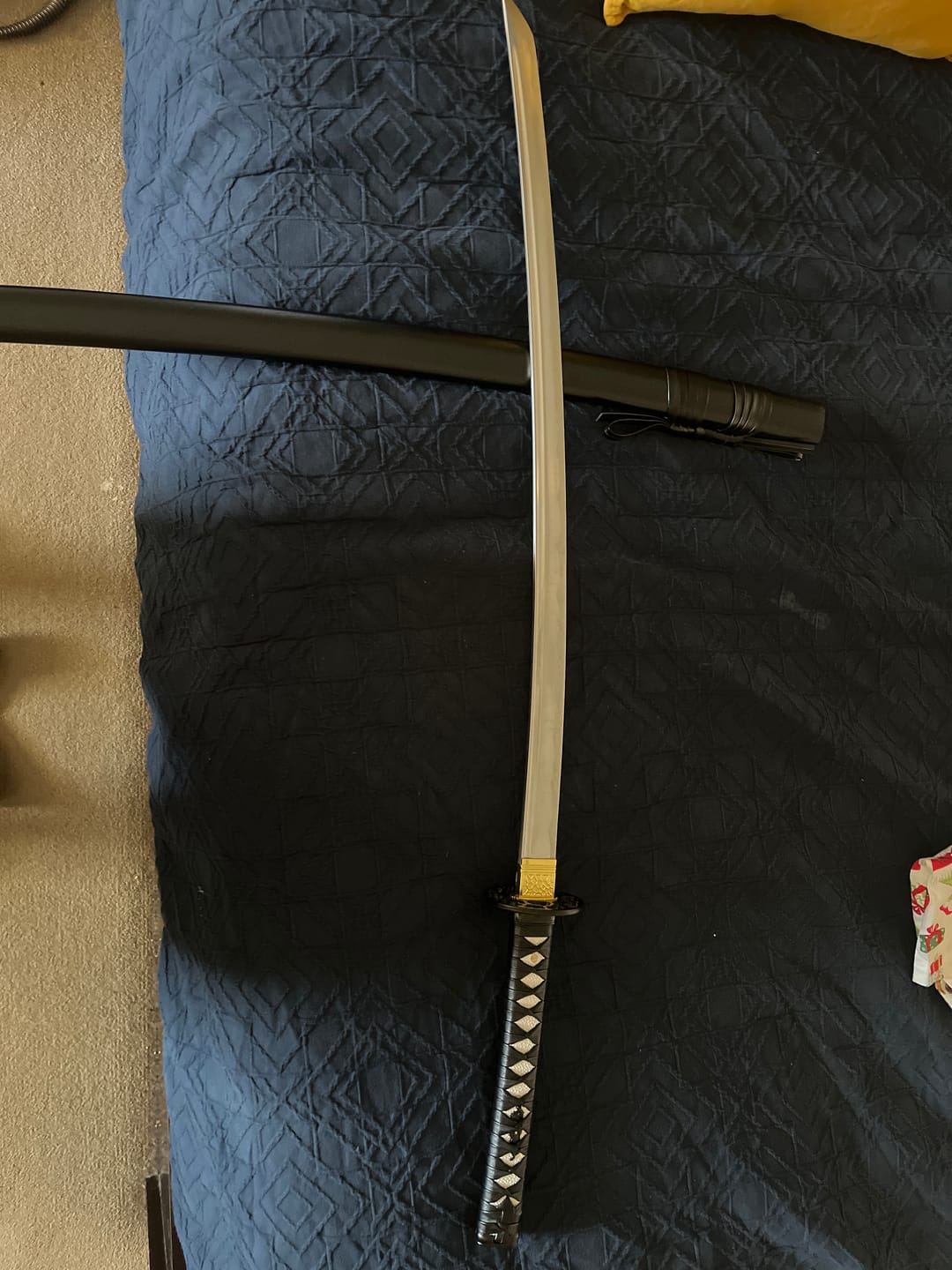 Customer photo review of The Yozora Handmade Katana Carbon Steel