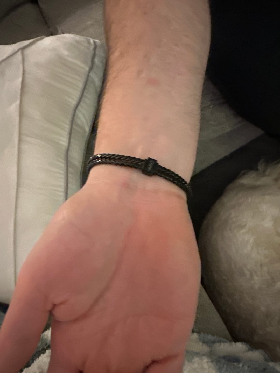 Customer photo review of Dan Bracelet - Dad Bracelet with kid's names - Black