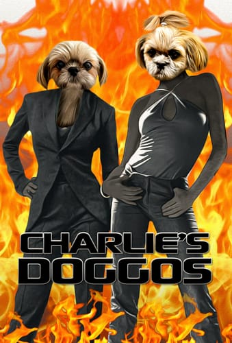 Customer photo review of 'Charlie's Doggos' Personalized 2 Pet T-Shirt