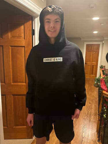 Customer photo review of Christ is King Hoodie