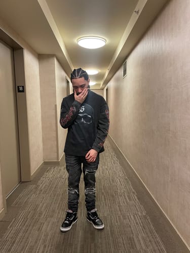 Customer photo review of Godspeed Balaclava Szn L/S Tee Washed Black