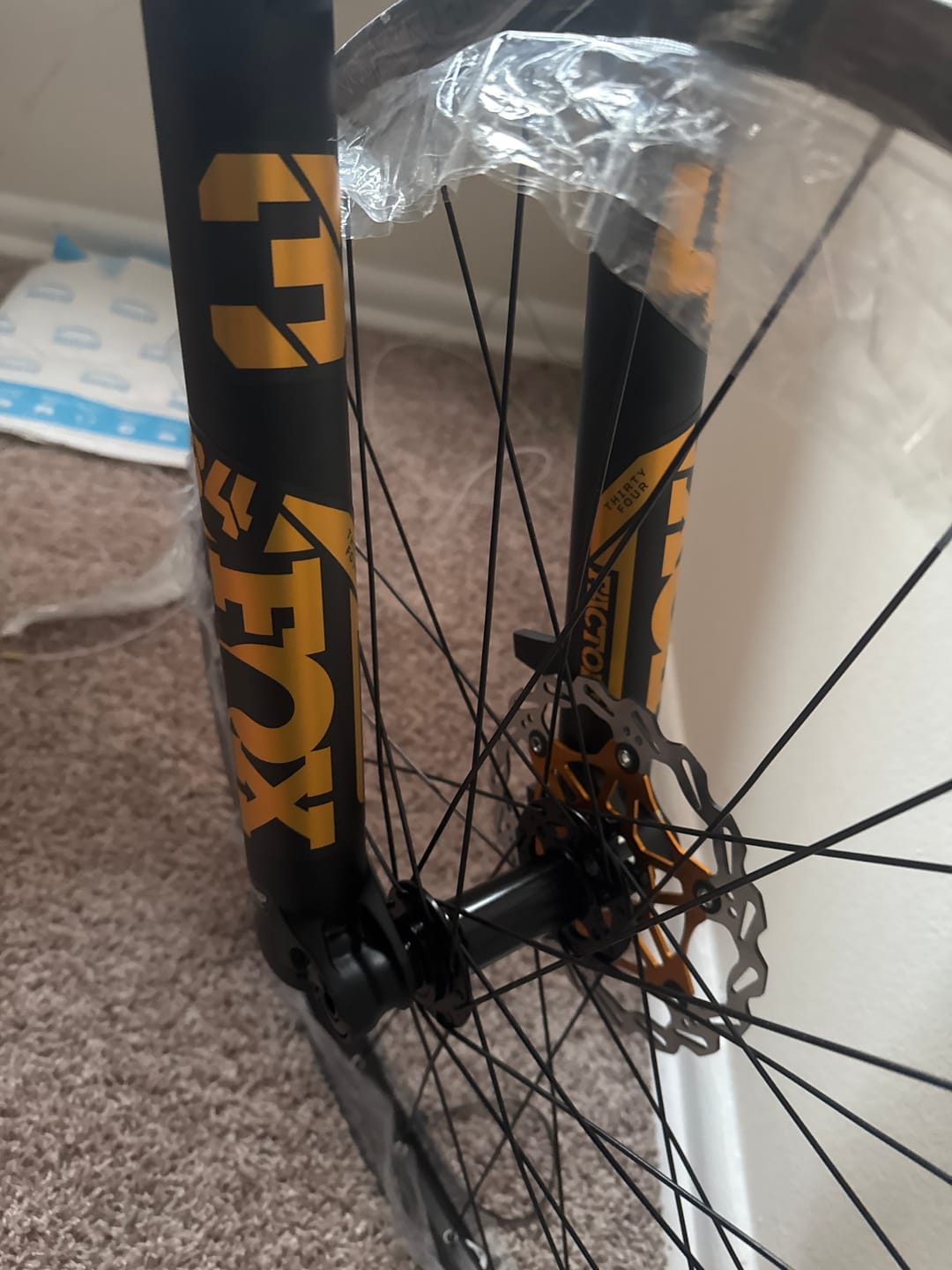 Customer photo review of Metallic Fox 34 Factory Fork Decal