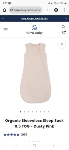 Customer photo review of Organic Cotton & Camel Wool Sleeveless Sleep Sack 1.0 TOG - Primrose Pink