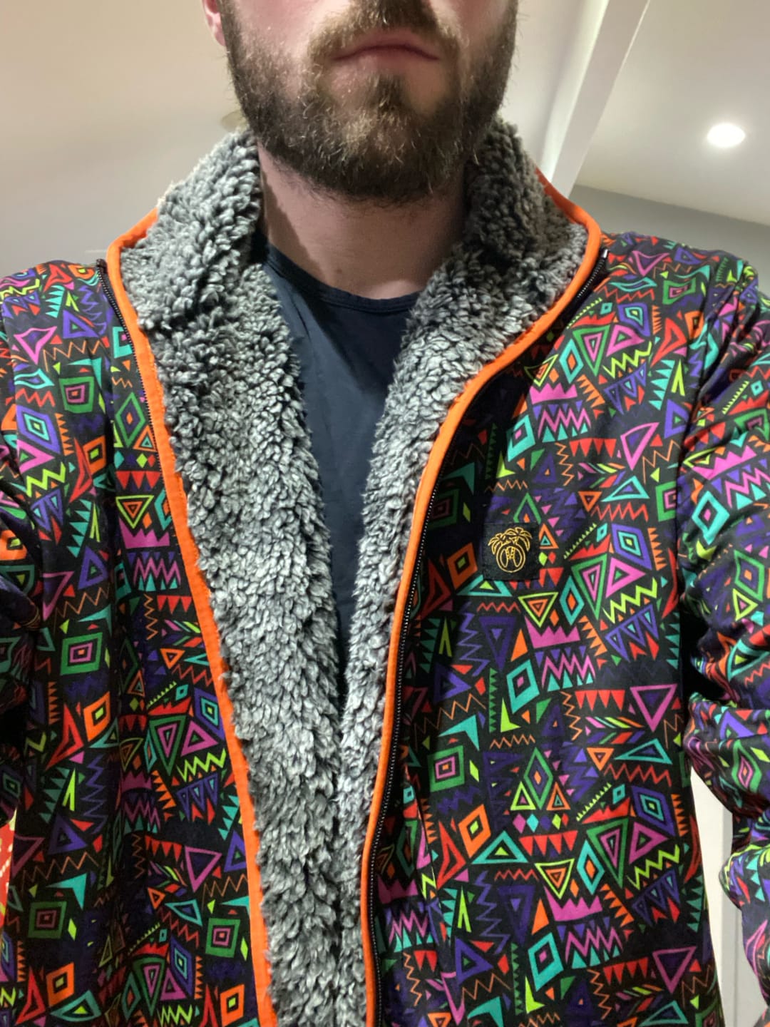 Customer photo review of Reversible Sherpa Full Zip Hoodie