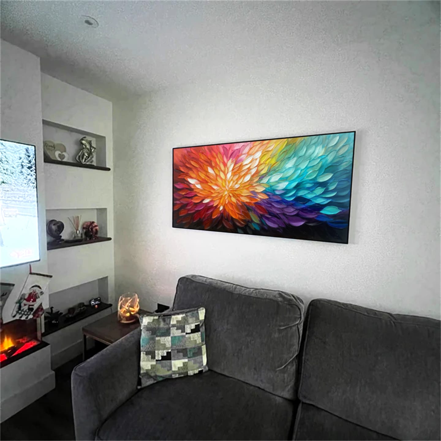 Customer photo review of Colorful Abstract Textured Painting Canvas #AT067