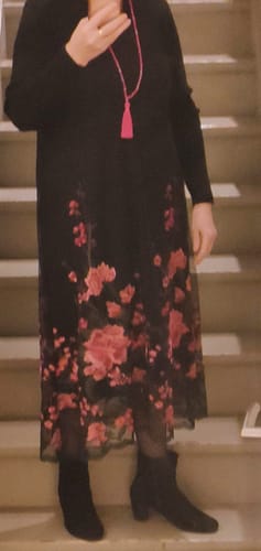Customer photo review of Boutique Blue Embroideried Patchwork Knit Maxi Dress Spring