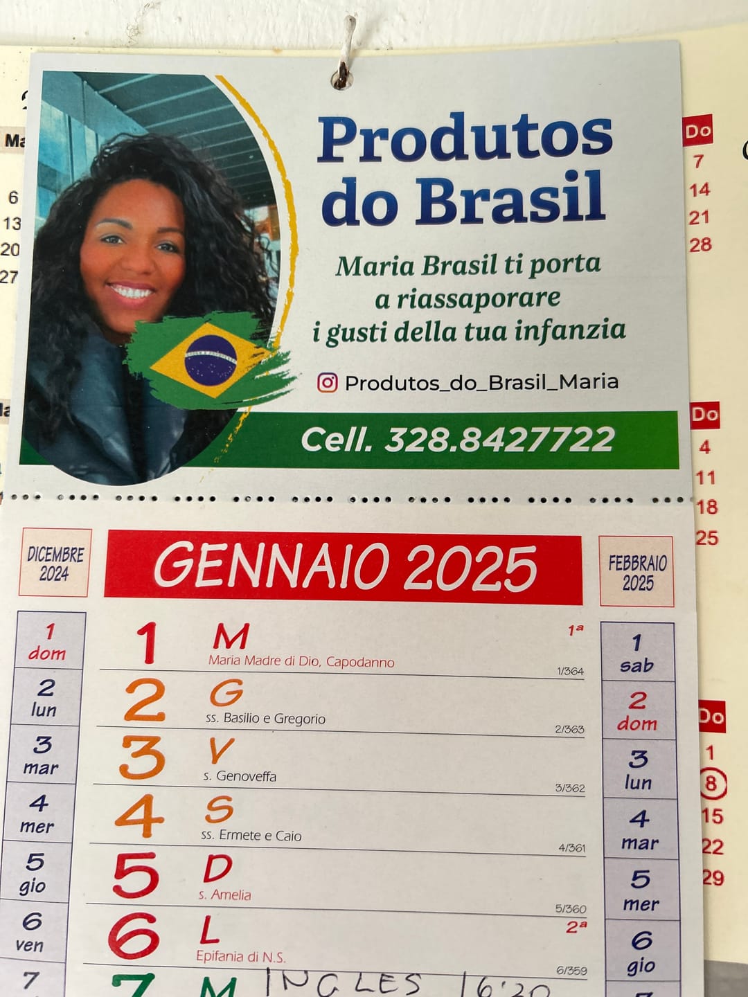 Customer photo review of Calendario Slim
