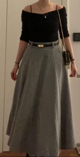 Customer photo review of A line wool skirt with pockets 5313