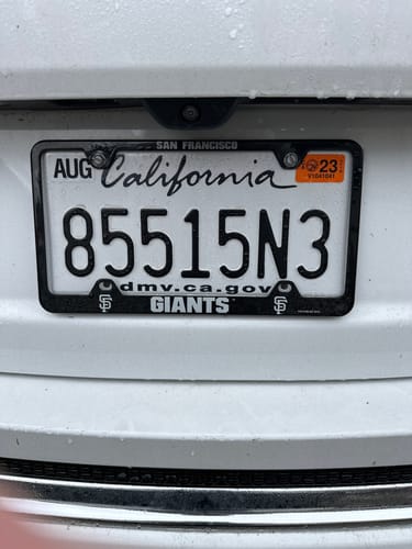 Customer photo review of 2011-2022 CALIFORNIA LICENSE PLATE DMV.CA.GOV - WHITE WITH BLACK TEXT 6"x12" (156.5mm x 305mm)
