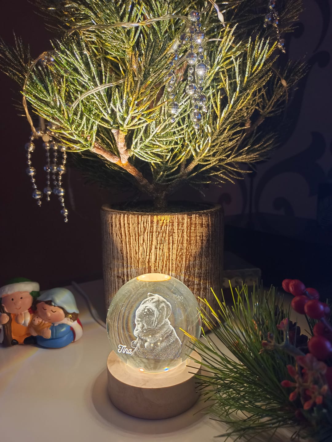 Customer photo review of Esfera de cristal Personalizable
