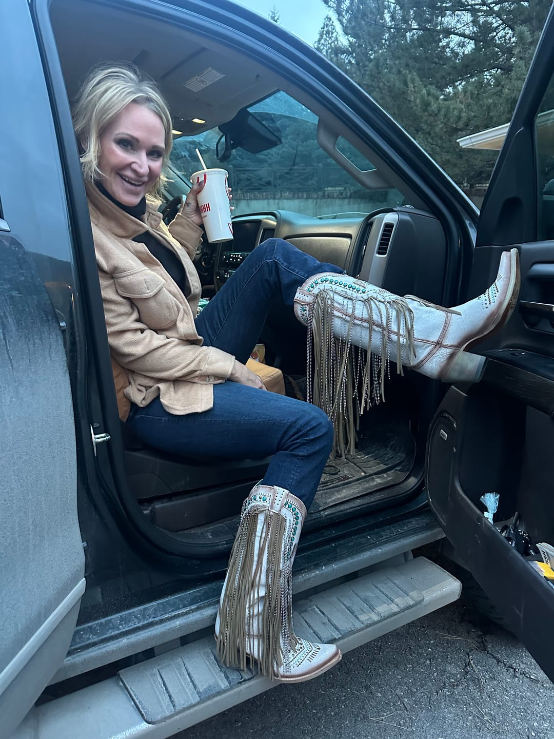 Customer photo review of Women's Eagle Fringe Western Boots