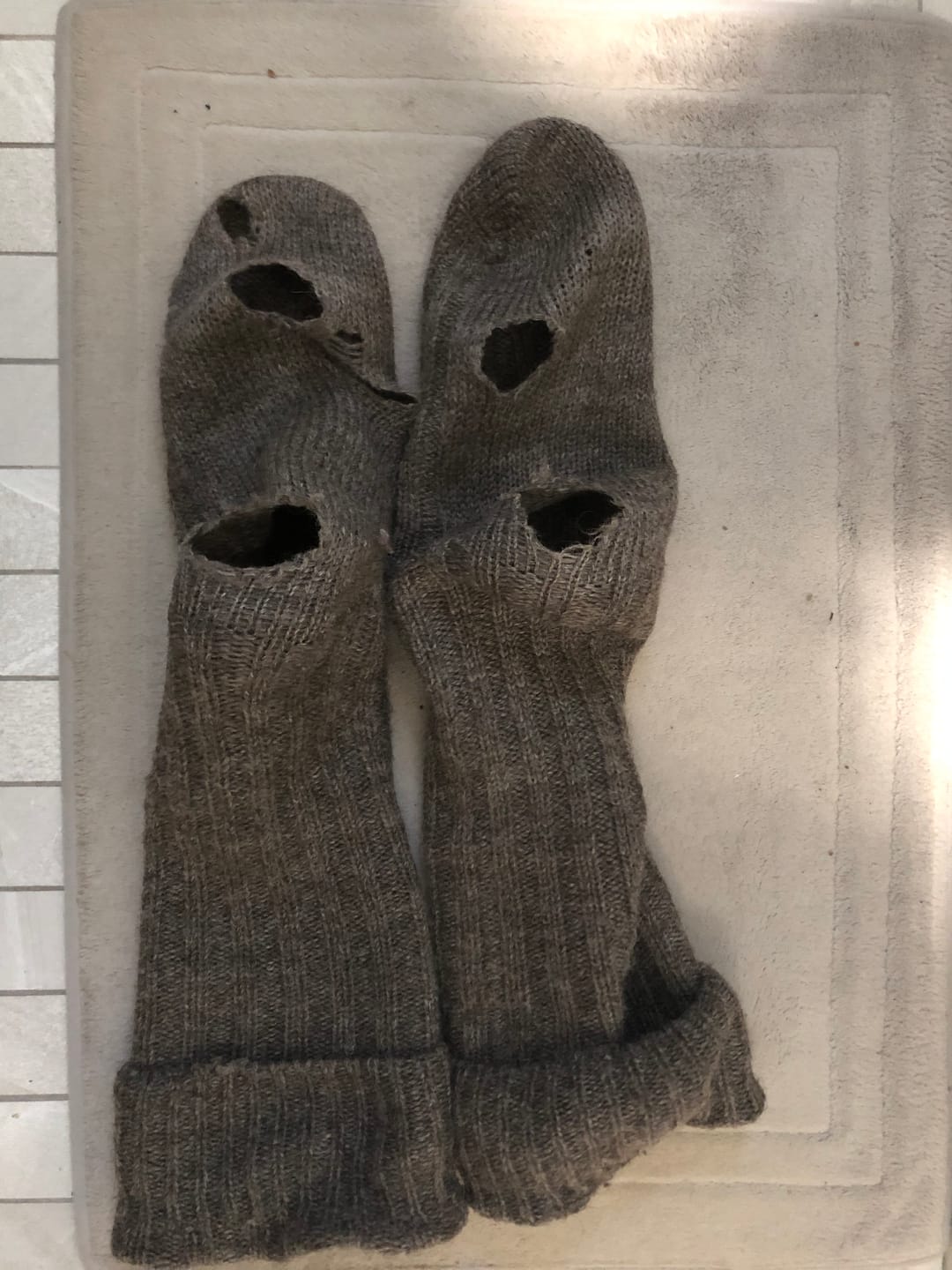 Customer photo review of Knee High Irish Jacob Sheep Socks