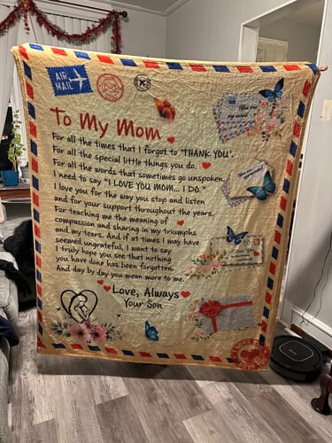 Customer photo review of Mom - Giant Post Card Blanket