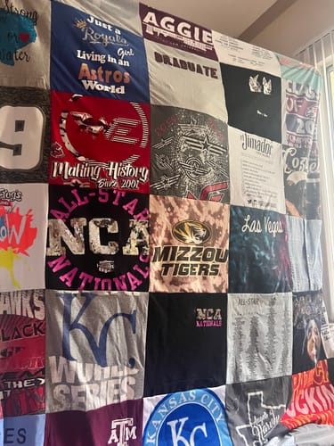 T-shirt quilt featuring missouri tigers, kc royals by Amy from TX