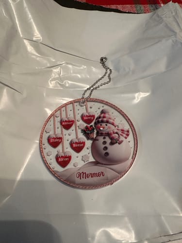 Customer photo review of Happy Christmas Snowman Grandma - Personalized Acrylic Ornament